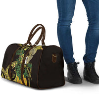 Yellow New Zealand Kowhai And Piwakawaka Travel Bag Maori Ngaru Paua Shell LT14 - Polynesian Pride