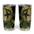 Yellow New Zealand Kowhai And Piwakawaka Tumbler Cup Maori Ngaru Paua Shell