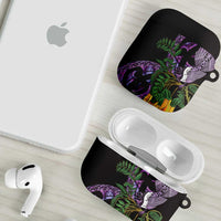 Purple New Zealand Kowhai And Piwakawaka AirPods Case Maori Ngaru Paua Shell LT14 - Polynesian Pride