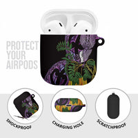 Purple New Zealand Kowhai And Piwakawaka AirPods Case Maori Ngaru Paua Shell LT14 - Polynesian Pride