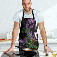 Purple New Zealand Kowhai And Piwakawaka Apron Maori Ngaru Paua Shell LT14 - Polynesian Pride