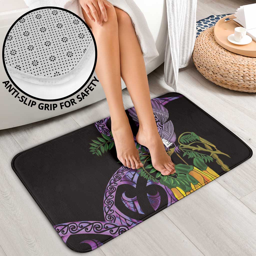 Purple New Zealand Kowhai And Piwakawaka Bathroom Set Maori Ngaru Paua Shell LT14 - Polynesian Pride