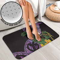 Purple New Zealand Kowhai And Piwakawaka Bathroom Set Maori Ngaru Paua Shell LT14 - Polynesian Pride