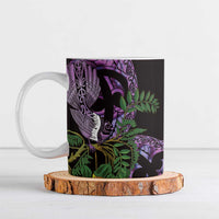 Purple New Zealand Kowhai And Piwakawaka Ceramic Mug Maori Ngaru Paua Shell LT14 Purple - Polynesian Pride