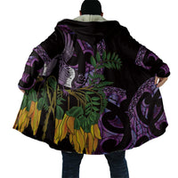 Purple New Zealand Kowhai And Piwakawaka Cloak Maori Ngaru Paua Shell LT14 - Polynesian Pride