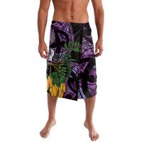 Purple New Zealand Kowhai And Piwakawaka Lavalava Maori Ngaru Paua Shell LT14 Purple - Polynesian Pride