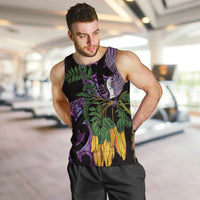 Purple New Zealand Kowhai And Piwakawaka Men Tank Top Maori Ngaru Paua Shell LT14 Purple - Polynesian Pride