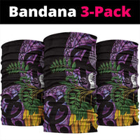 Purple New Zealand Kowhai And Piwakawaka Neck Gaiter Maori Ngaru Paua Shell LT14 package One Size: 25*50cm Purple - Polynesian Pride