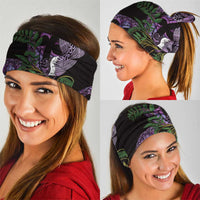Purple New Zealand Kowhai And Piwakawaka Neck Gaiter Maori Ngaru Paua Shell LT14 - Polynesian Pride