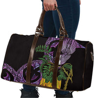 Purple New Zealand Kowhai And Piwakawaka Travel Bag Maori Ngaru Paua Shell LT14 - Polynesian Pride
