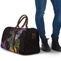 Purple New Zealand Kowhai And Piwakawaka Travel Bag Maori Ngaru Paua Shell LT14 - Polynesian Pride