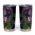 Purple New Zealand Kowhai And Piwakawaka Tumbler Cup Maori Ngaru Paua Shell