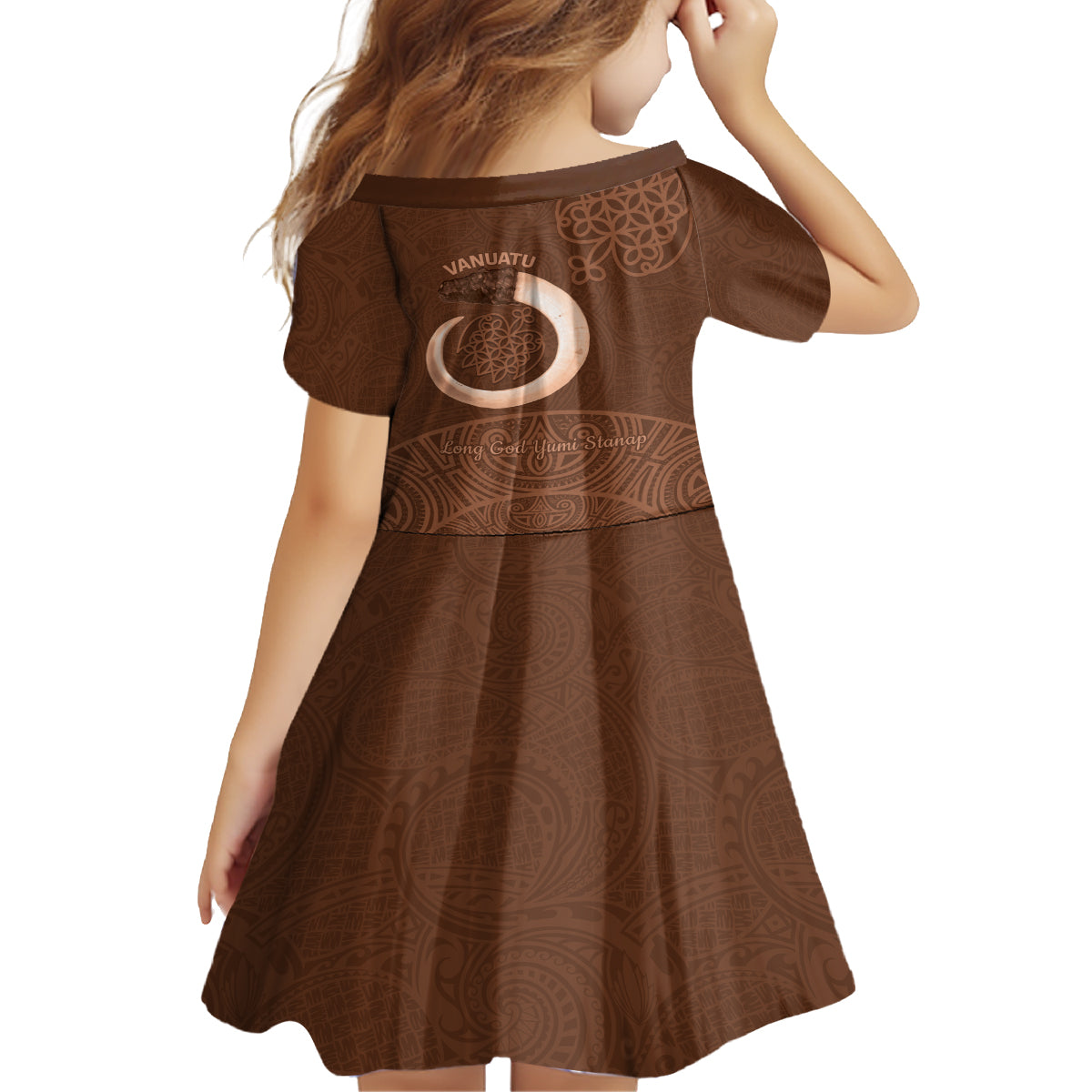 Vanuatu Indipendens Dei Family Matching Off Shoulder Maxi Dress and Hawaiian Shirt Yumi Sand Drawing Turtle Mix Lapita LT14 - Polynesian Pride