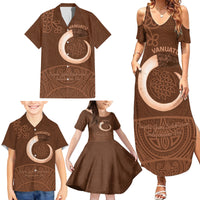 Vanuatu Indipendens Dei Family Matching Summer Maxi Dress and Hawaiian Shirt Yumi Sand Drawing Turtle Mix Lapita LT14 - Polynesian Pride