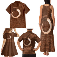 Vanuatu Indipendens Dei Family Matching Tank Maxi Dress and Hawaiian Shirt Yumi Sand Drawing Turtle Mix Lapita LT14 - Polynesian Pride