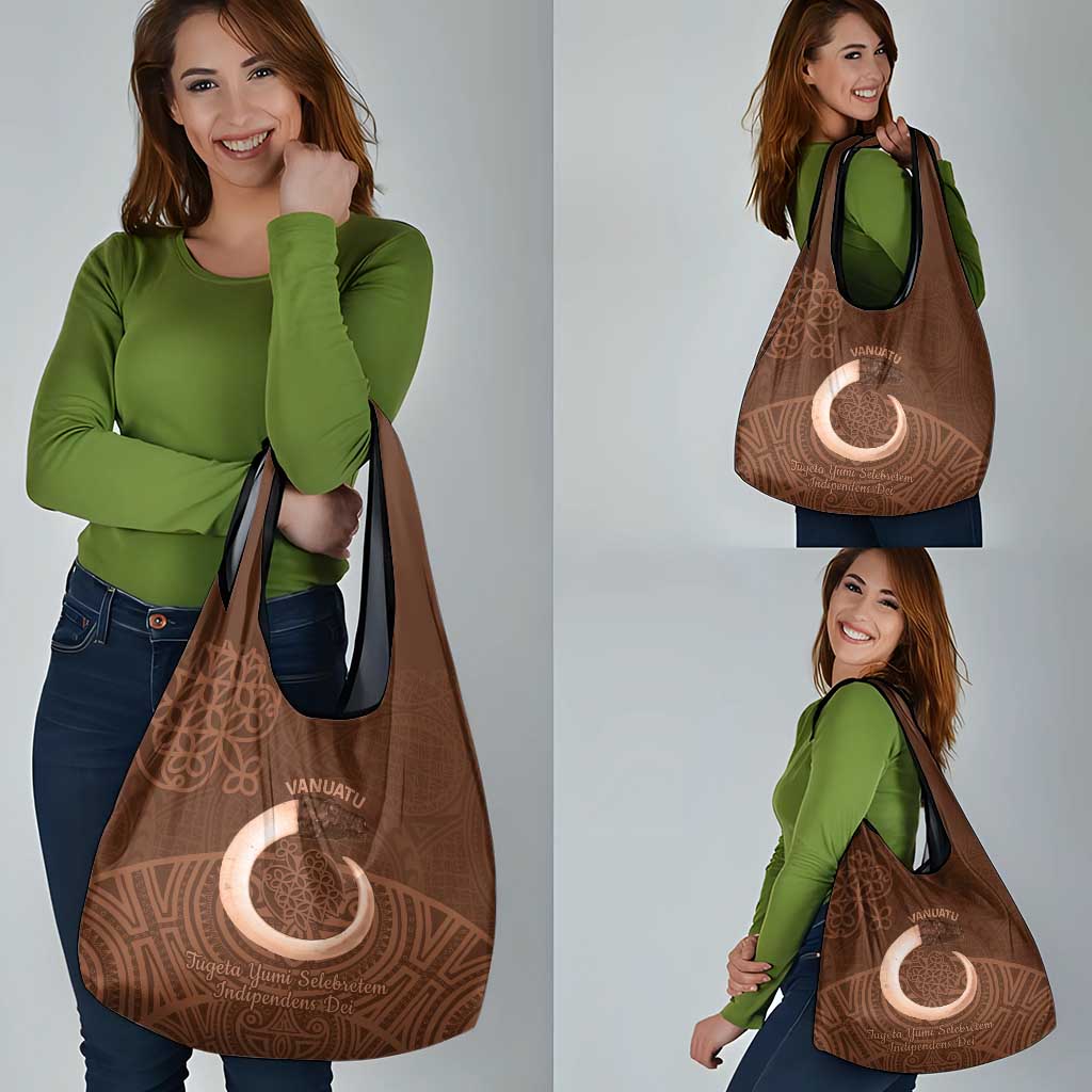 Vanuatu Indipendens Dei Grocery Bag Yumi 45th Sand Drawing Turtle Mix Lapita