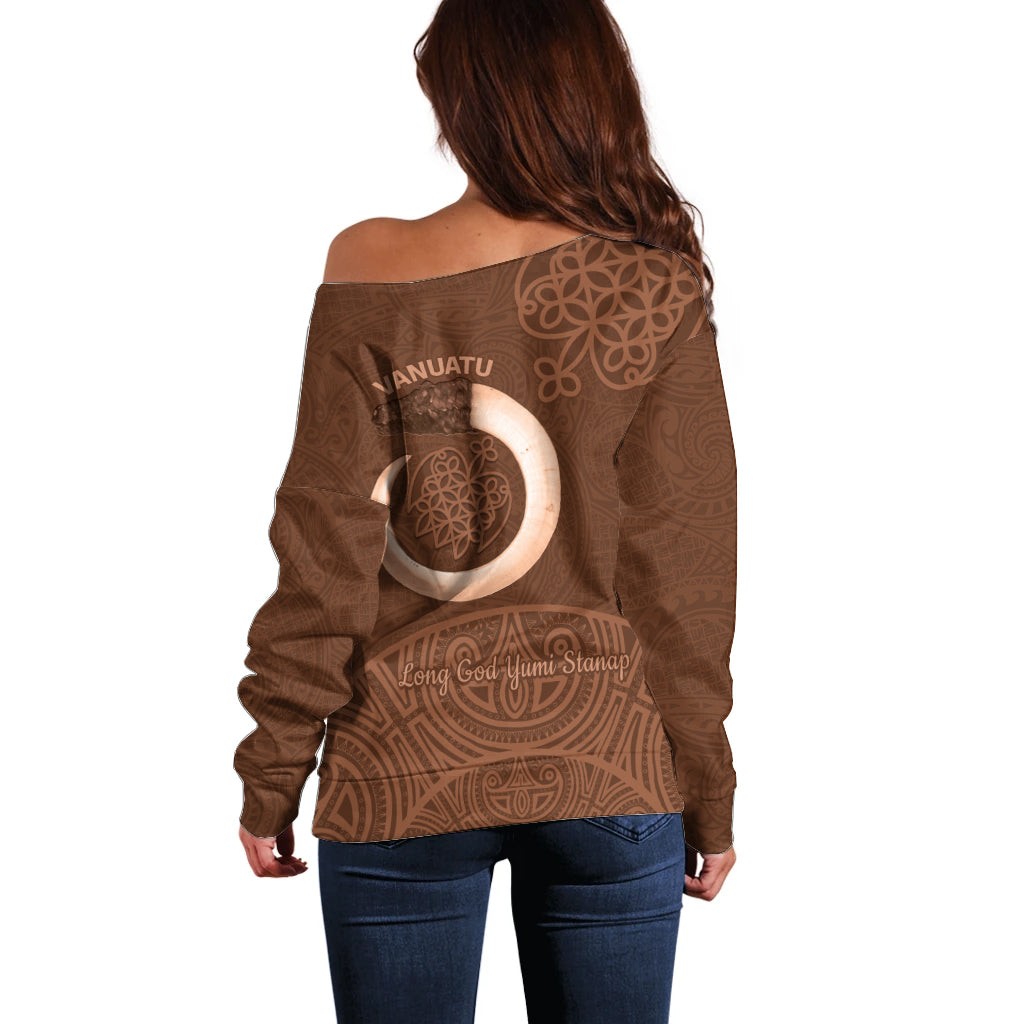 Vanuatu Indipendens Dei Off Shoulder Sweater Yumi 44th Sand Drawing Turtle Mix Lapita