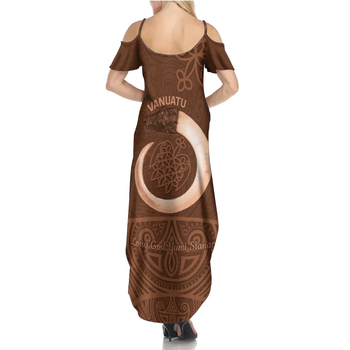 Vanuatu Indipendens Dei Summer Maxi Dress Yumi 44th Sand Drawing Turtle Mix Lapita