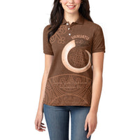 Vanuatu Indipendens Dei Women Polo Shirt Yumi 44th Sand Drawing Turtle Mix Lapita