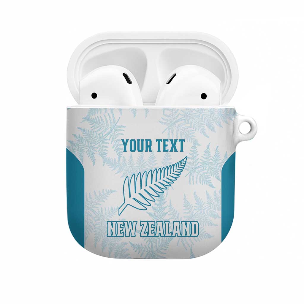 Custom New Zealand Silver Fern Football AirPods Case Come On All White LT14 White - Polynesian Pride