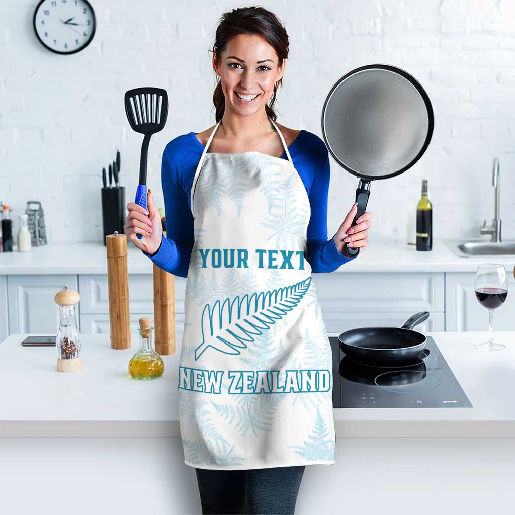 Custom New Zealand Silver Fern Football Apron Come On All White - Polynesian Pride