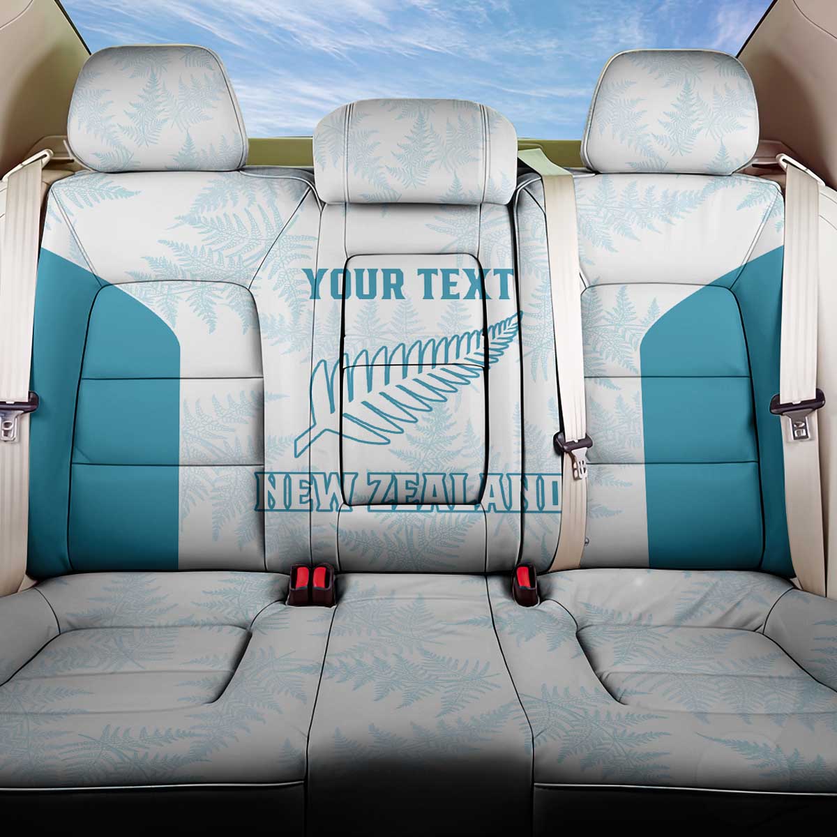 Custom New Zealand Silver Fern Football Back Car Seat Cover Come On All White LT14 One Size White - Polynesian Pride
