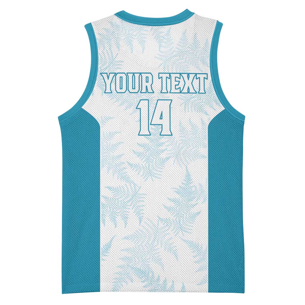 Custom New Zealand Silver Fern Football Basketball Jersey Come On All White LT14 - Polynesian Pride