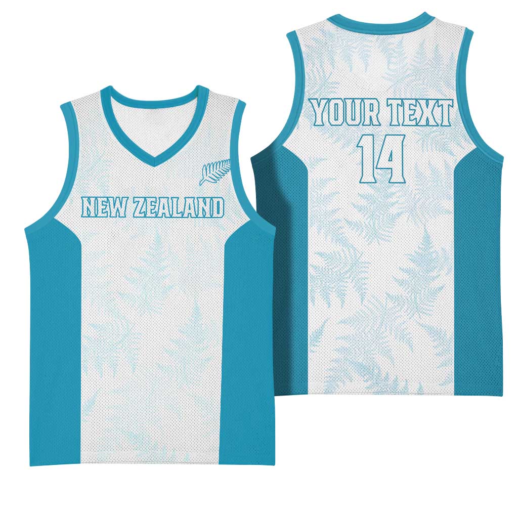 Custom New Zealand Silver Fern Football Basketball Jersey Come On All White LT14 - Polynesian Pride