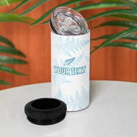 Custom New Zealand Silver Fern Football 4 in 1 Can Cooler Tumbler Come On All White LT14 - Polynesian Pride