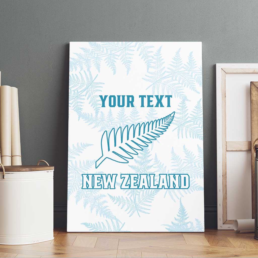 Custom New Zealand Silver Fern Football Canvas Wall Art Come On All White