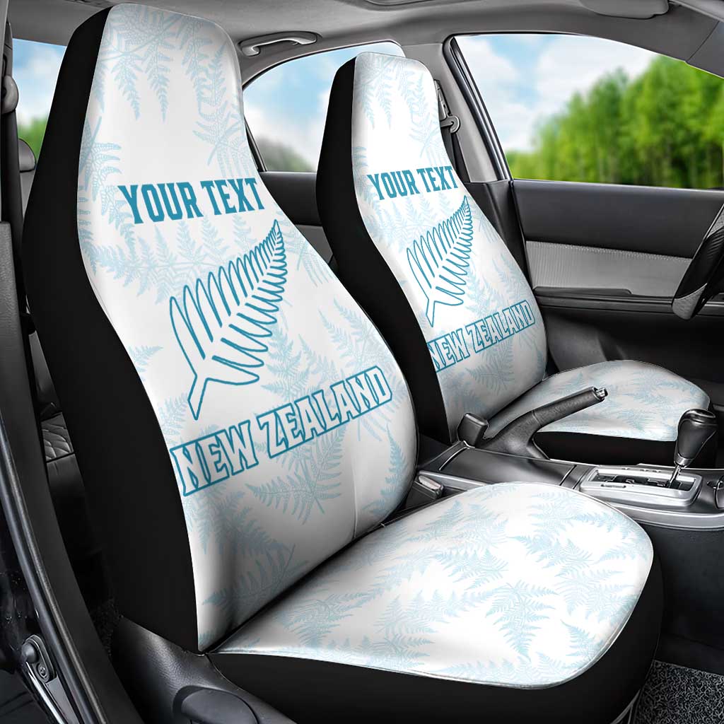Custom New Zealand Silver Fern Football Car Seat Cover Come On All White LT14 - Polynesian Pride
