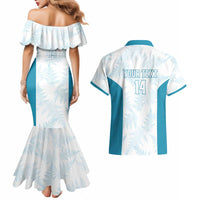 Custom New Zealand Silver Fern Football Couples Matching Mermaid Dress and Hawaiian Shirt Come On All White