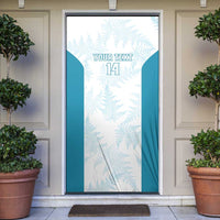 Custom New Zealand Silver Fern Football Door Cover Come On All White LT14 White - Polynesian Pride