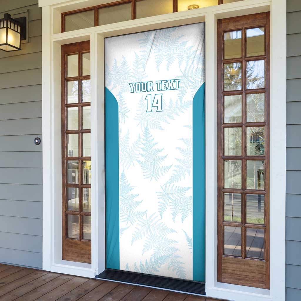 Custom New Zealand Silver Fern Football Door Cover Come On All White LT14 - Polynesian Pride