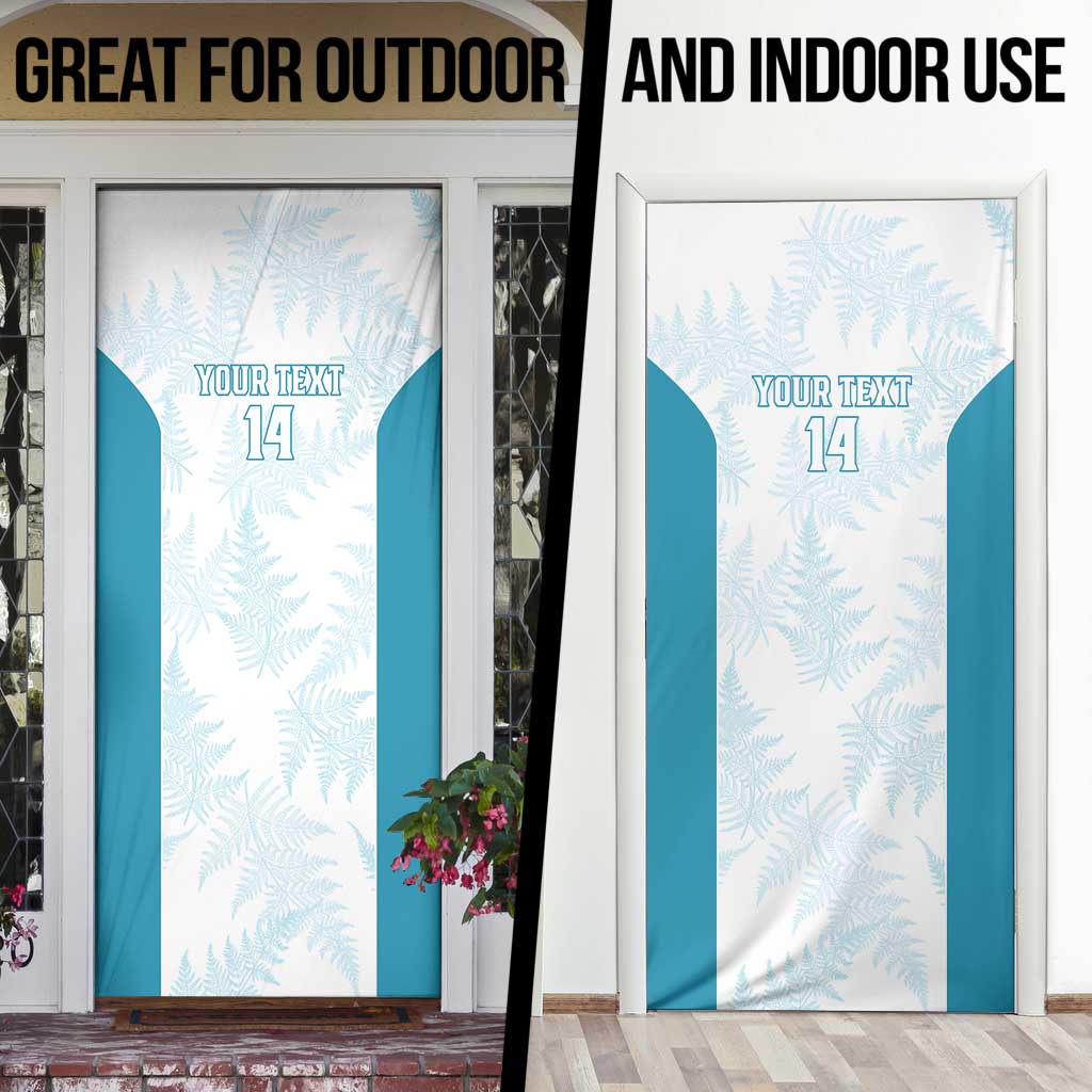 Custom New Zealand Silver Fern Football Door Cover Come On All White LT14 - Polynesian Pride