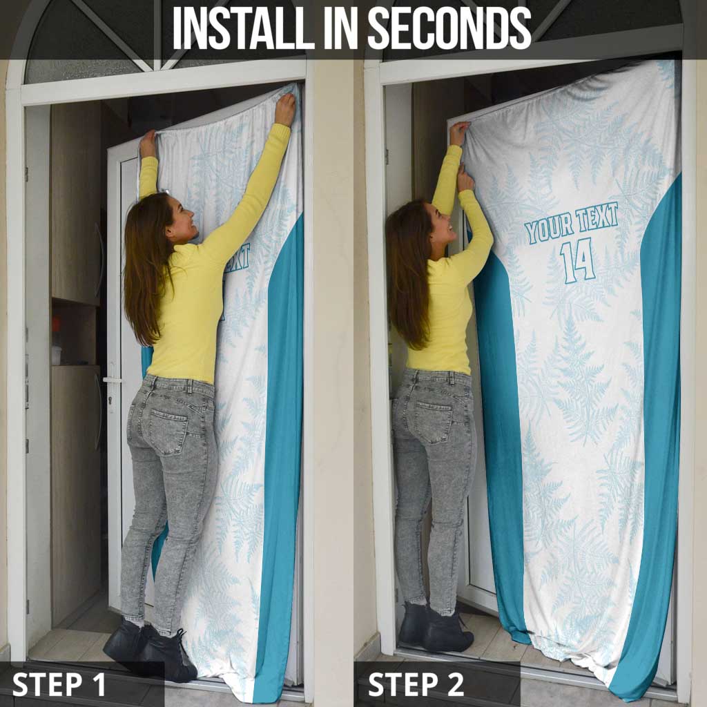 Custom New Zealand Silver Fern Football Door Cover Come On All White LT14 - Polynesian Pride