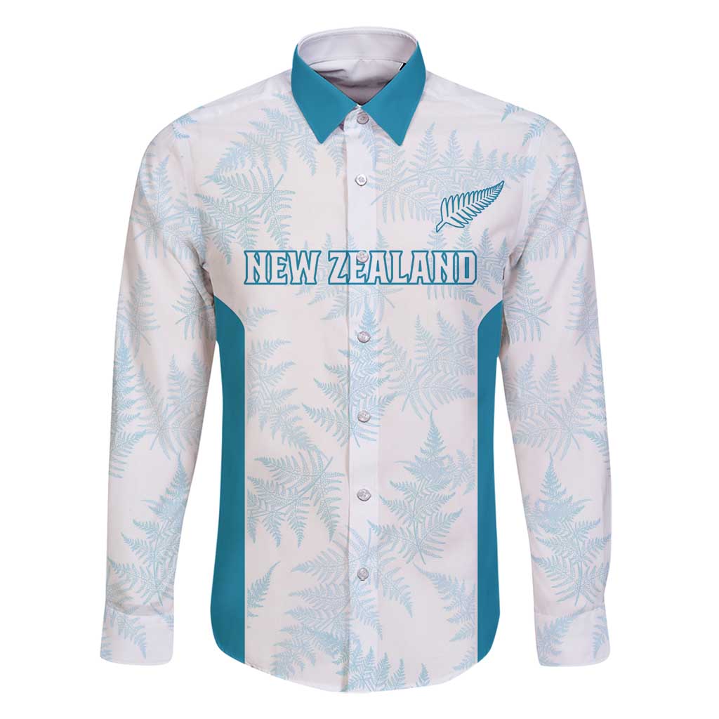 Custom New Zealand Silver Fern Football Family Matching Mermaid Dress and Hawaiian Shirt Come On All White LT14 Dad's Shirt - Long Sleeve White - Polynesian Pride