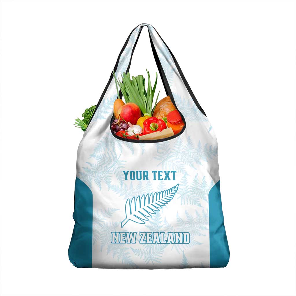 Custom New Zealand Silver Fern Football Grocery Bag Come On All White