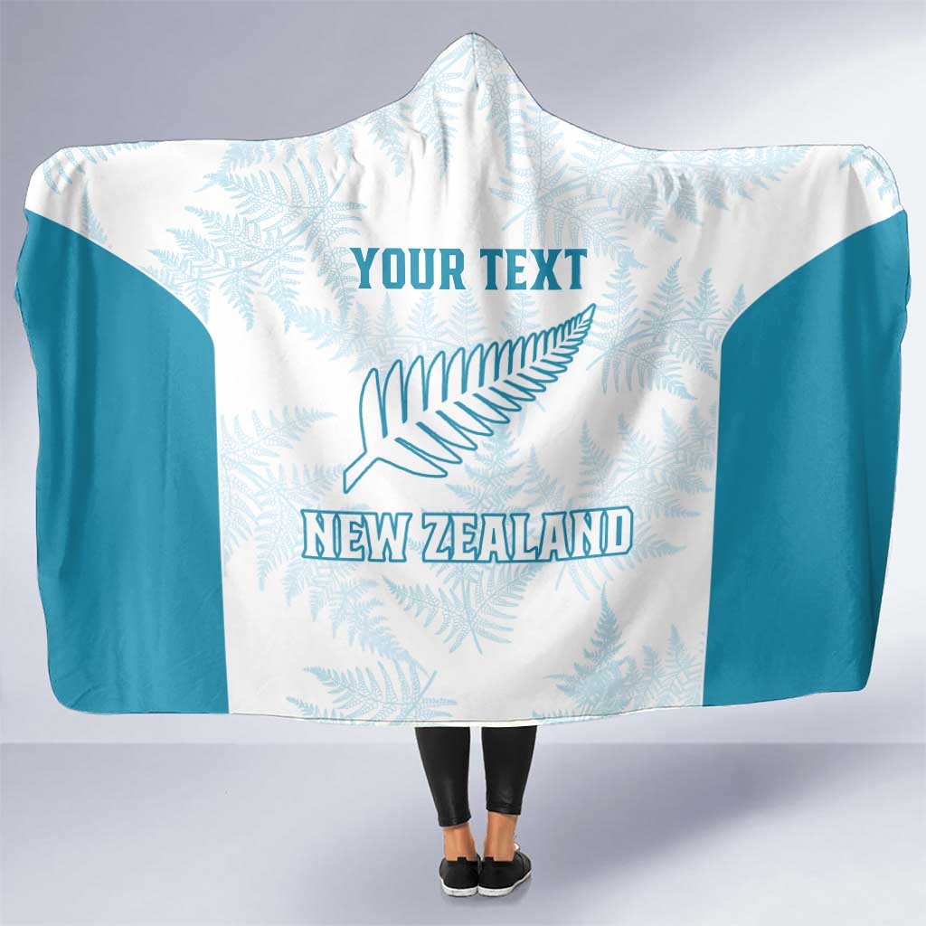 Custom New Zealand Silver Fern Football Hooded Blanket Come On All White
