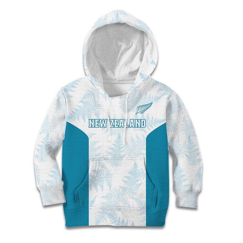 Custom New Zealand Silver Fern Football Kid Hoodie Come On All White LT14 Hoodie White - Polynesian Pride