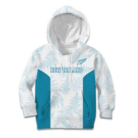 Custom New Zealand Silver Fern Football Kid Hoodie Come On All White LT14 Hoodie White - Polynesian Pride