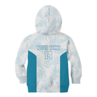 Custom New Zealand Silver Fern Football Kid Hoodie Come On All White LT14 - Polynesian Pride