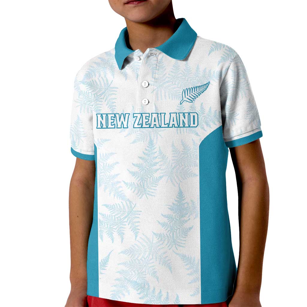 Custom New Zealand Silver Fern Football Kid Polo Shirt Come On All White LT14 Kid White - Polynesian Pride