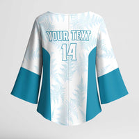 Custom New Zealand Silver Fern Football Kimono Sleeve Blouse Come On All White LT14 - Polynesian Pride