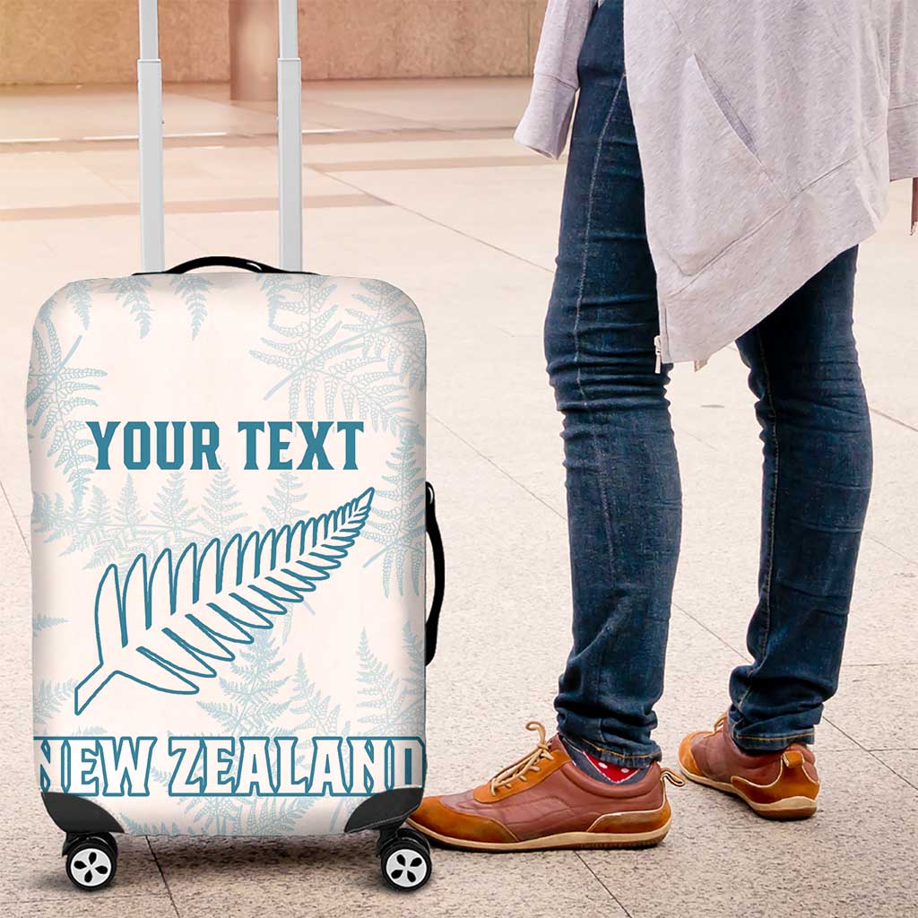 Custom New Zealand Silver Fern Football Luggage Cover Come On All White LT14 White - Polynesian Pride