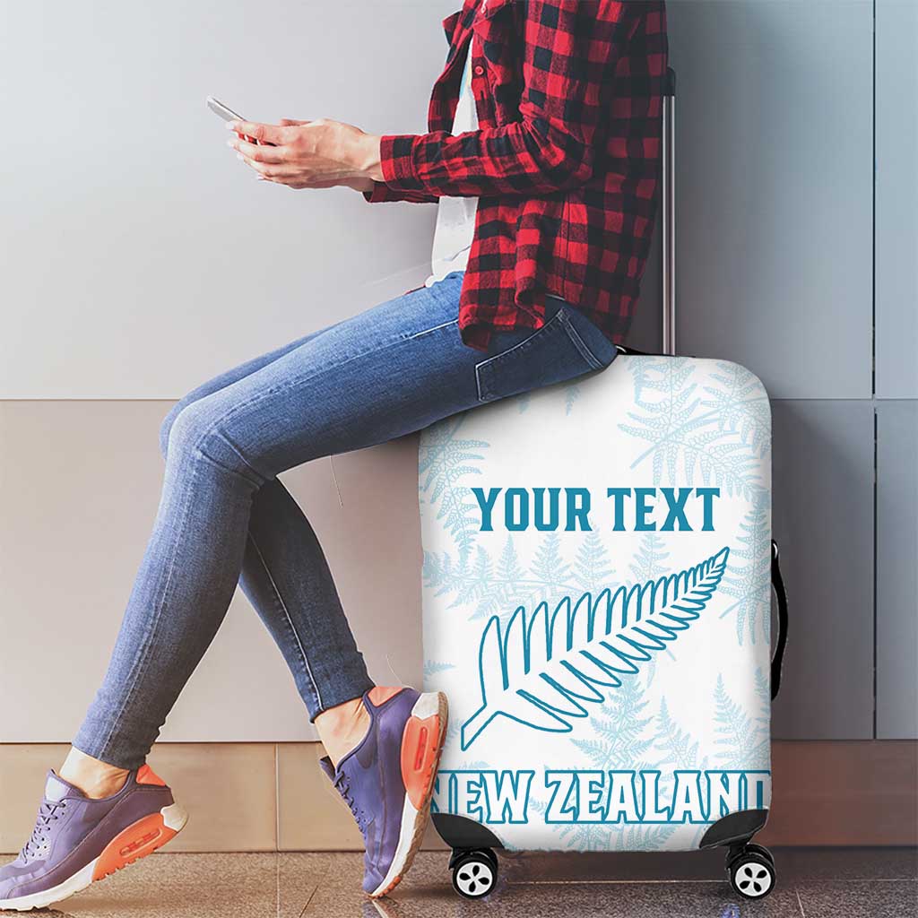 Custom New Zealand Silver Fern Football Luggage Cover Come On All White LT14 - Polynesian Pride