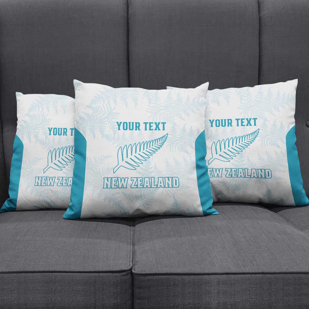 Custom New Zealand Silver Fern Football Pillow Cover Come On All White - Polynesian Pride