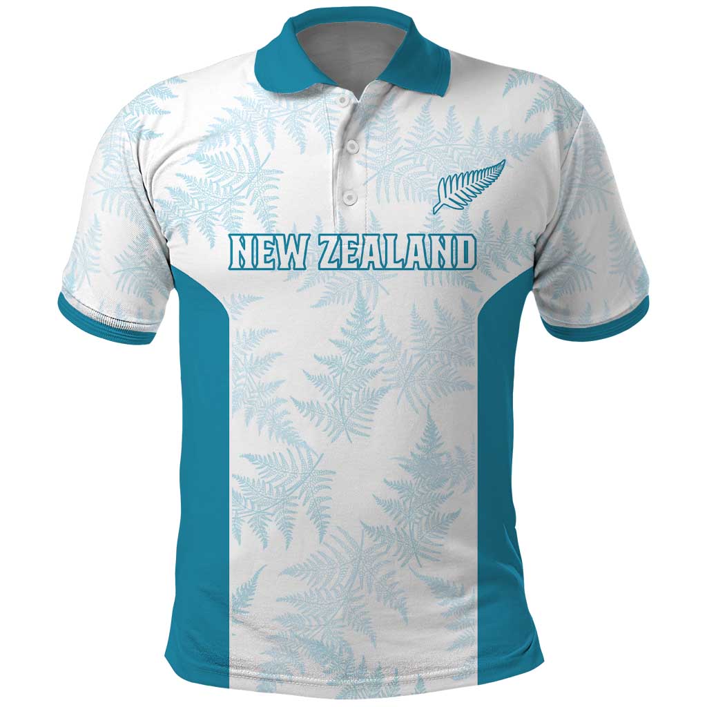 Custom New Zealand Silver Fern Football Polo Shirt Come On All White LT14 White - Polynesian Pride