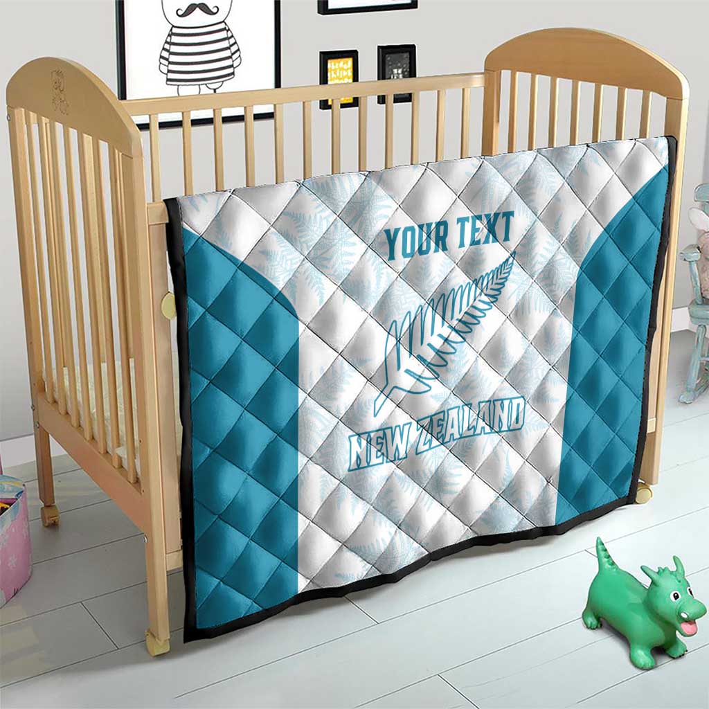 Custom New Zealand Silver Fern Football Quilt Come On All White
