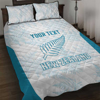 Custom New Zealand Silver Fern Football Quilt Bed Set Come On All White LT14 White - Polynesian Pride